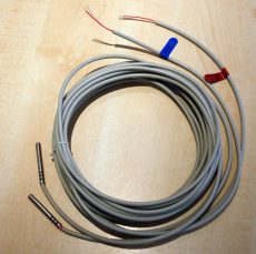 Hőmérséklet érzékelő pár, Pt100, átm: 6 mm, L=50 mm, kábelhossz 5 m Hőmérséklet érzékelő pár, Pt100, átm: 6 mm, L=50 mm, kábelhossz 5 m